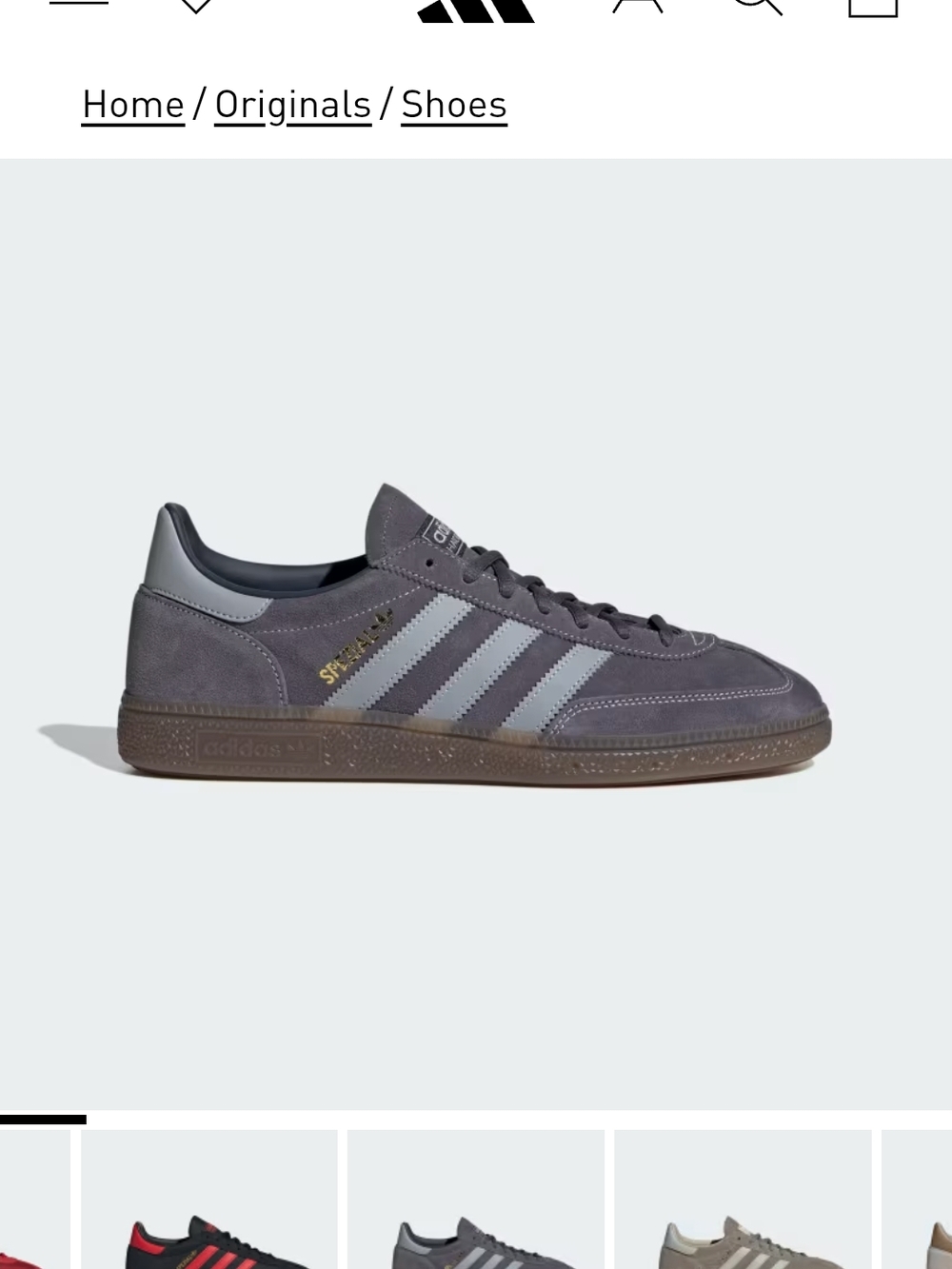 Adidas Spezial Suede Sneakers in Charcoal Gray